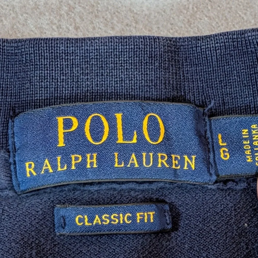 Polo Ralph Lauren Classic Fit Polo Shirt Mens Large‎ Shoulder Logo Detail